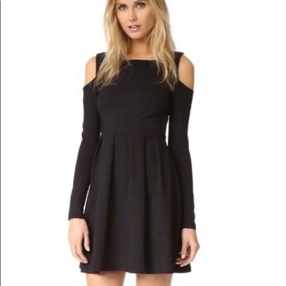 Susana Monaco cold shoulder little black dress